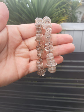 Smoky Quartz Polished Chip Bracelet