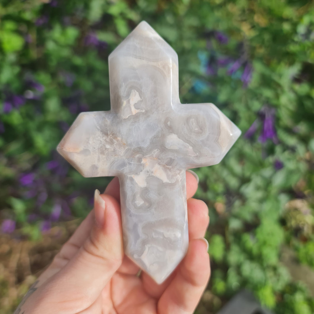 Crazy Lace Agate Cross