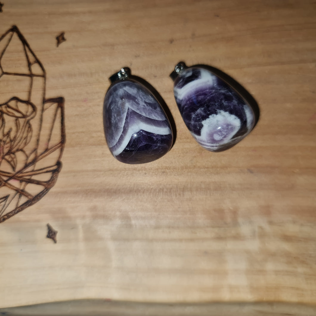 Chevron Amethyst Pendants