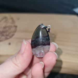 Rainbow Fluorite Droplet Pendant