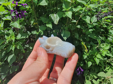 Natural Agate Geode Dragon Head