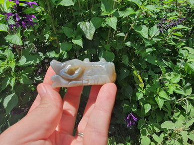 Natural Agate Geode Dragon Head