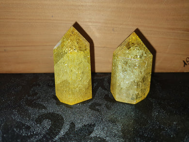 Yellow Crackle Quartz Points