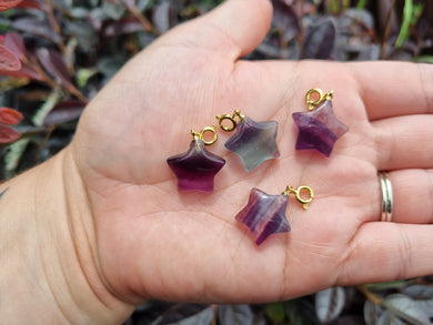 Rainbow Fluorite Star Pendants