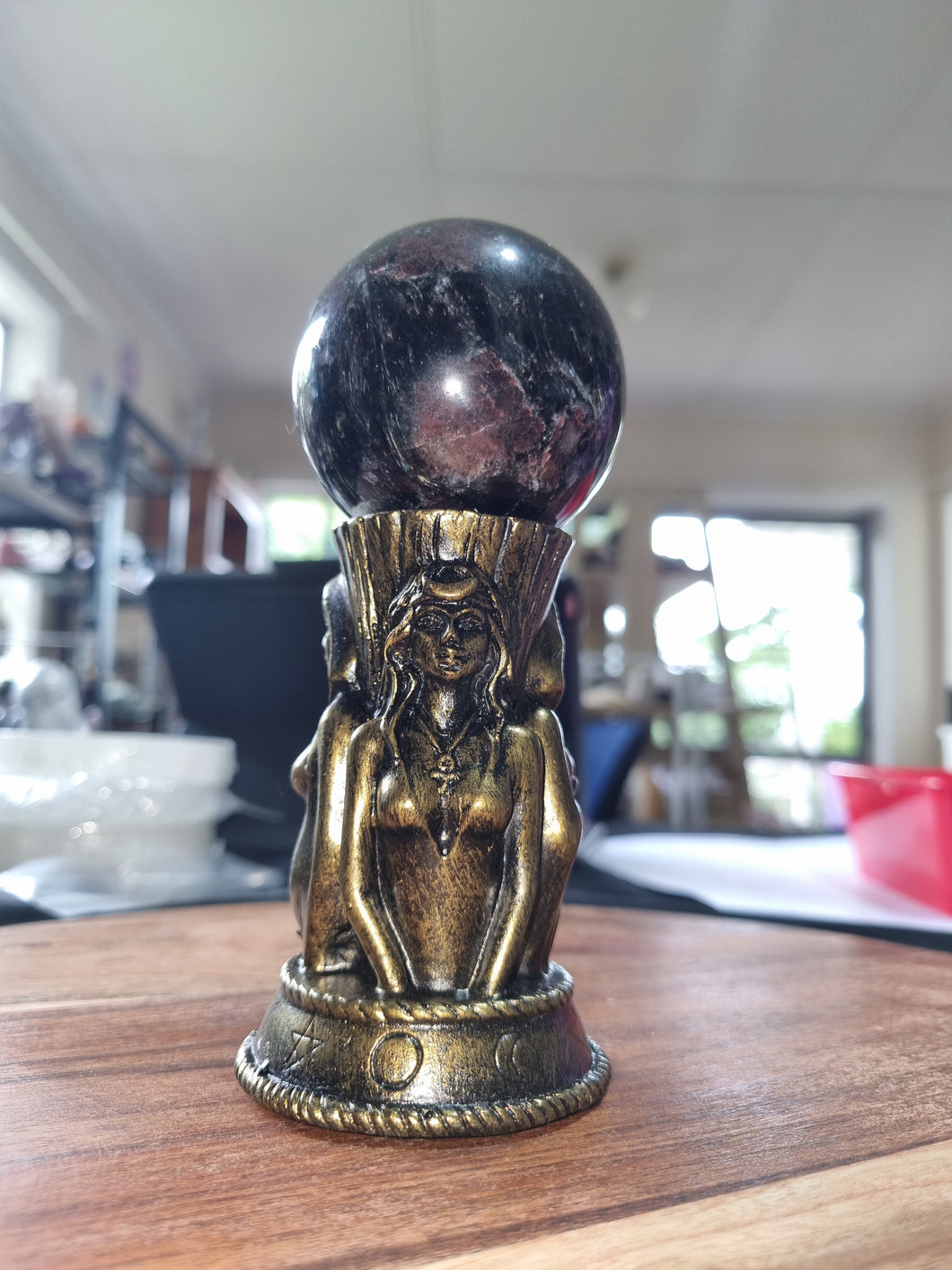 Triple Goddess Sphere Stand