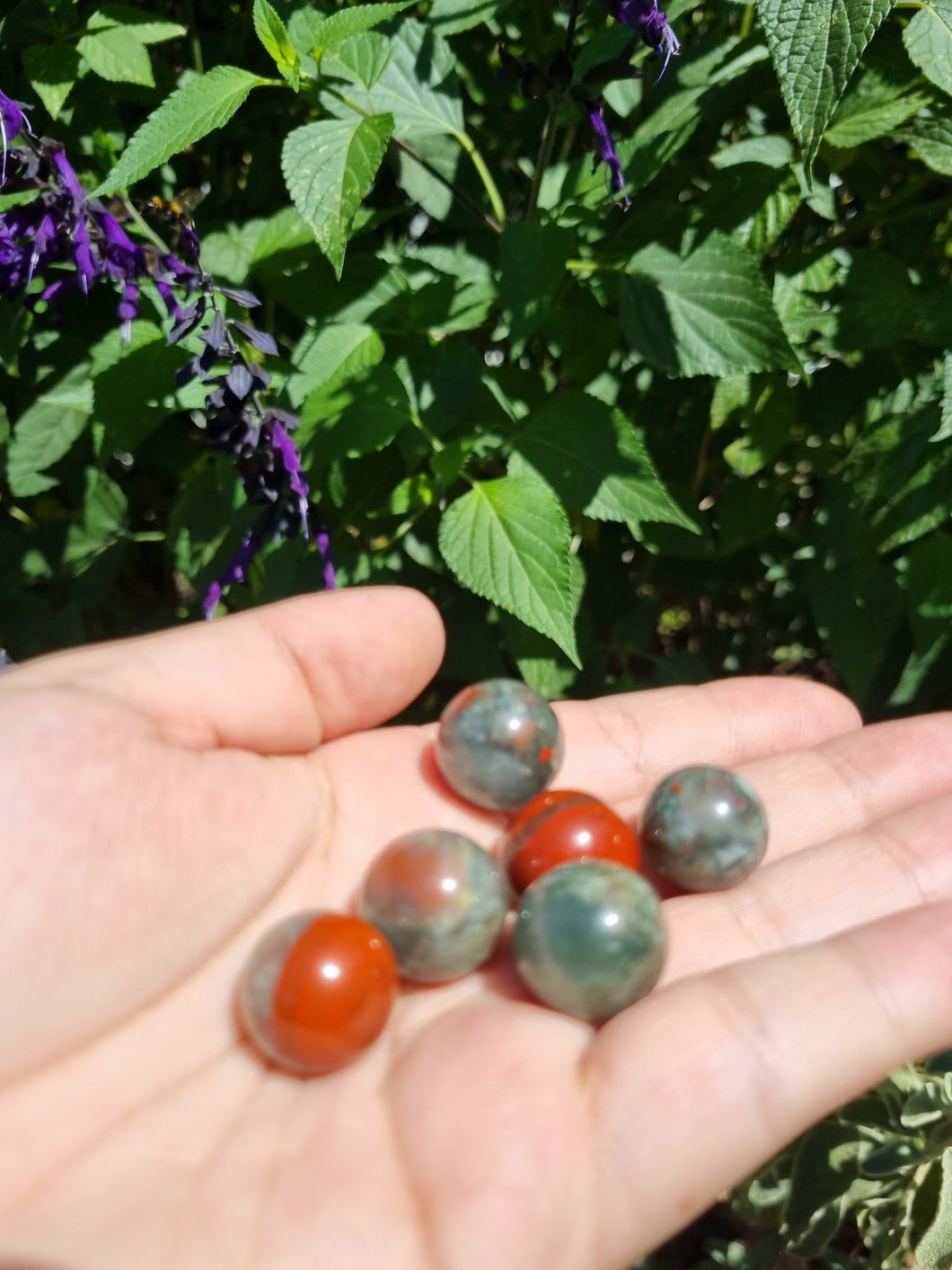 African Bloodstone Mini Spheres $2