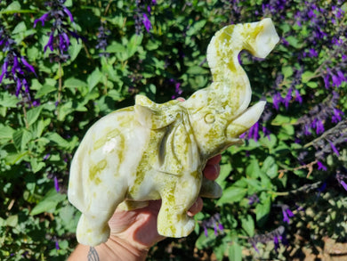 Large Mixed Jade Elephant