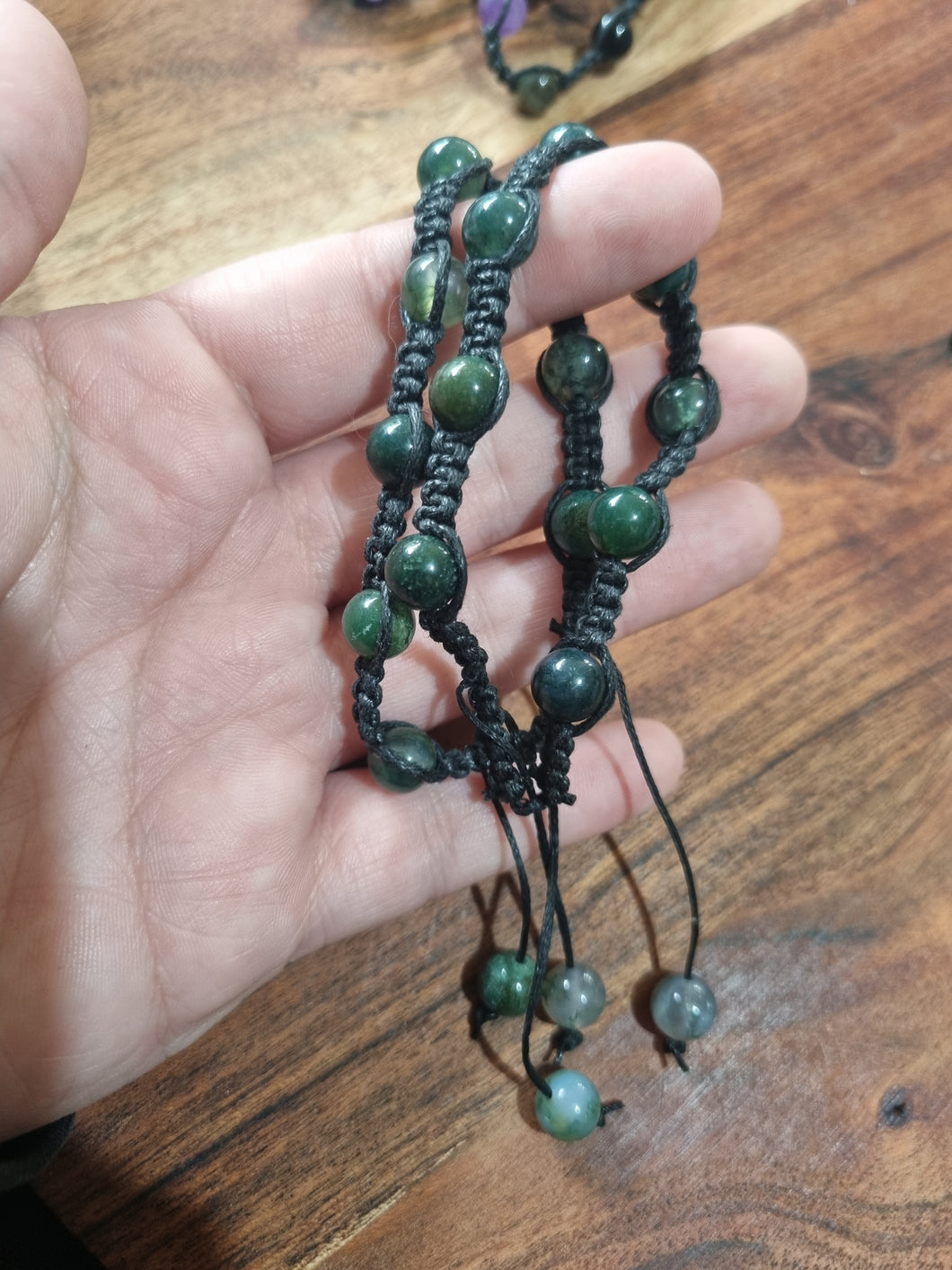 Moss Agate Macrame Bracelets