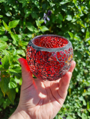 Mosaic Tealight Bowl Red And Black