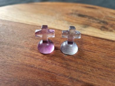 Mini Fluorite Cross Carving