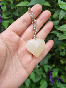 Pale Onyx Heart Key Ring