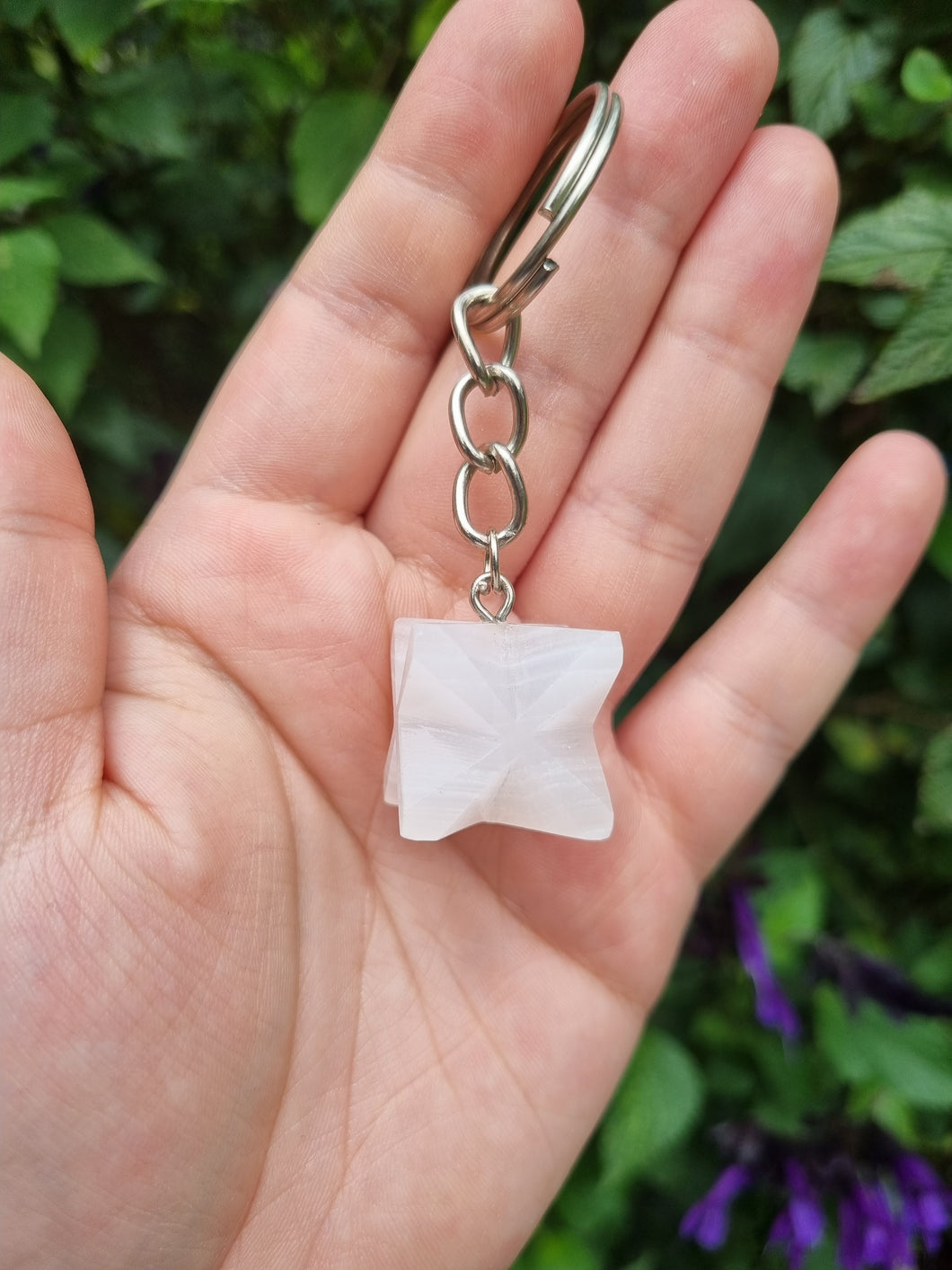 Mangano Calcite Merkaba Key Ring