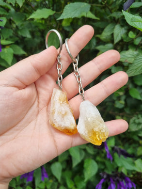 Raw Citrine Key Ring