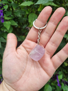 Amethyst Cube Key Ring