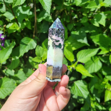 Aura Coated Zebra Calcite Point