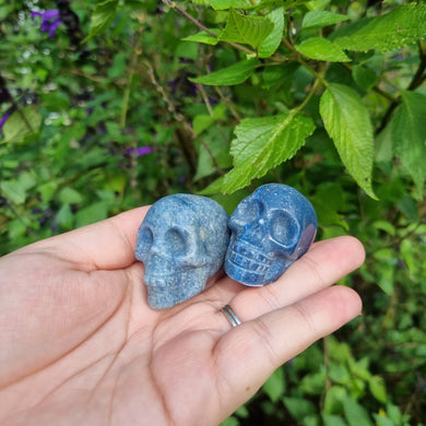 Blue Quartz Skull Carving