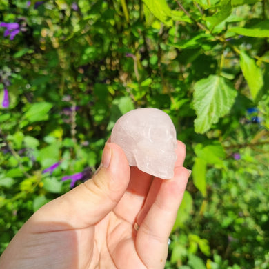 Rose Quartz Skull Carving