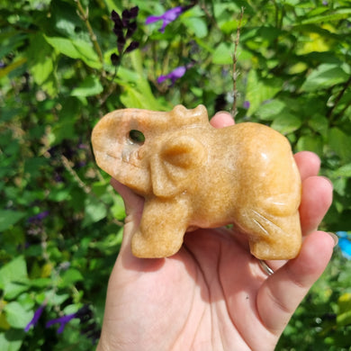Large Orange Jade Elephant Carving #2