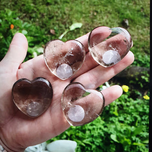 Smoky Quartz Puff Heart