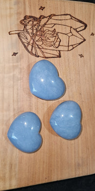 Angelite Puff Hearts