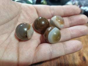 Brown/Grey Stripped Agate Mini Spheres $5