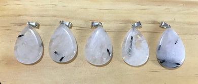 Tourmalated Quartz pendant-oval