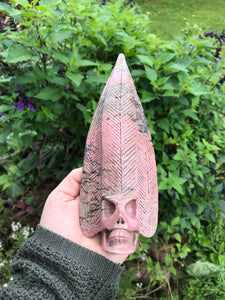 Rhodonite warrior skull