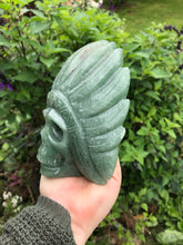 Load image into Gallery viewer, Green Aventurine warrior skull