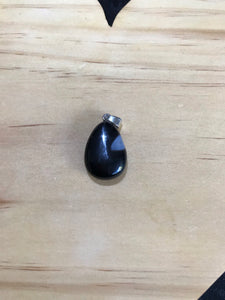 Black Sardonyx Agate pendant -Tear Drop