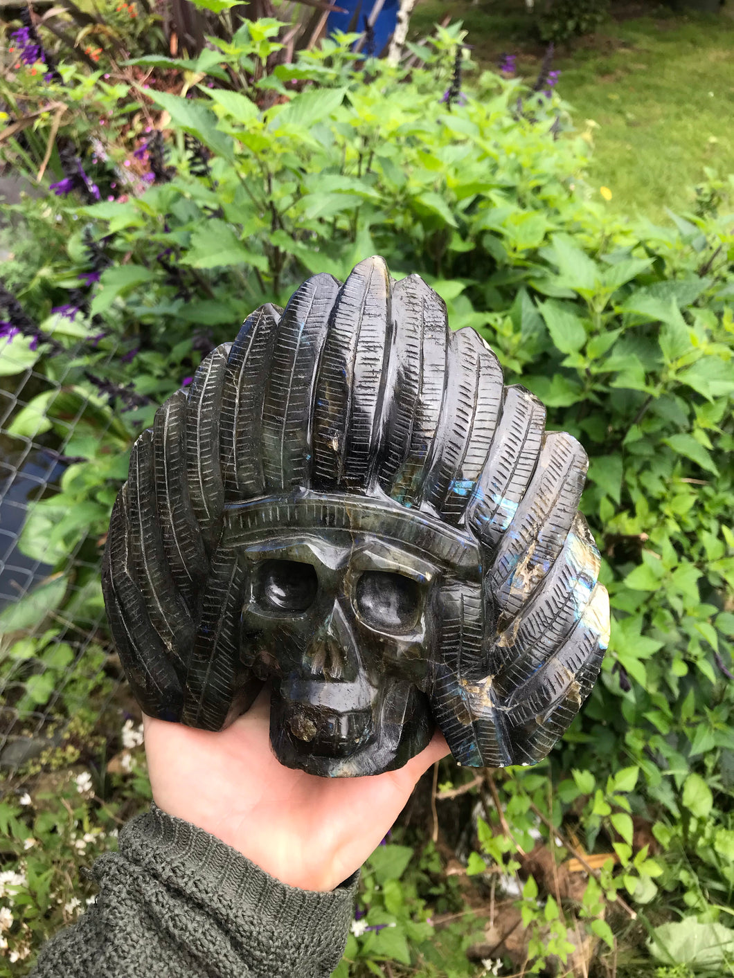 Labradorite warrior skull