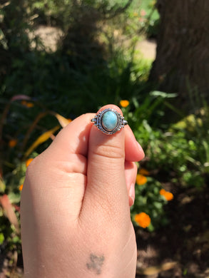 Larimar Sterling Silver Ring - Size 5