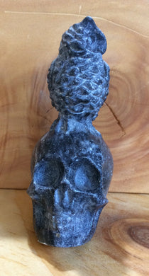 Black Jade Skull With Owl