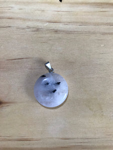 Tourmalated Quartz pendant -circle