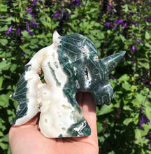 Load image into Gallery viewer, Moss Agate unicorn #3