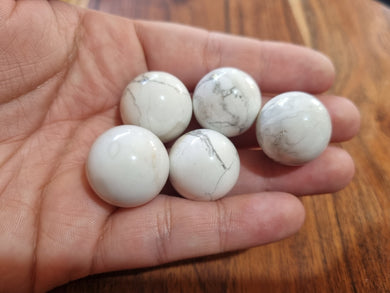White Howlite Mini Spheres $5