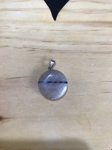Tourmalated Quartz pendant -circle