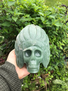 Green Aventurine warrior skull