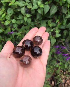 Smokey Crackle Quartz Mini Spheres $5