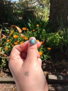 Larimar Sterling Silver Ring - Size 5.5-6