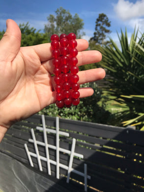 Red Agate Sphere Bead Bracelet
