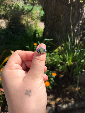 Peridot Sterling Silver Ring - Size 6
