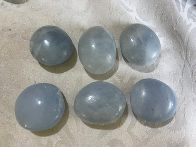 Blue calcite Palm Stone