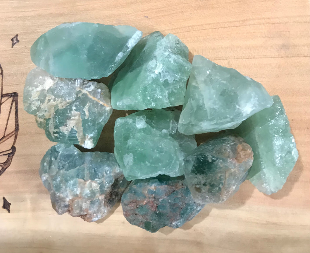 Raw Green Fluorite Pieces