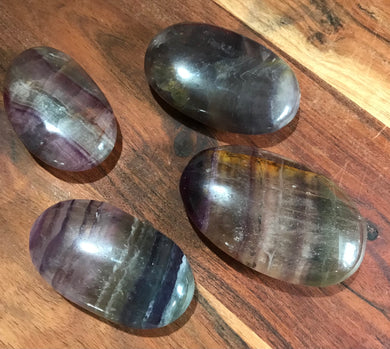 Rainbow Fluorite Palm Stones $25