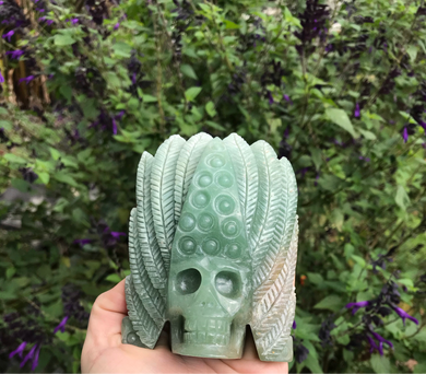 Green Aventurine warrior skull