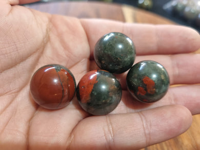 African Bloodstone Mini Spheres $5
