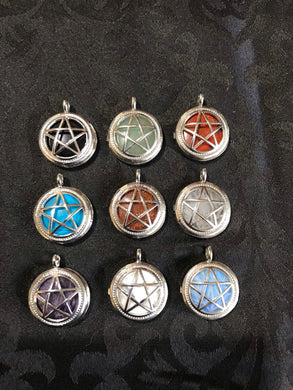 Pentagram locket Pendant - silver