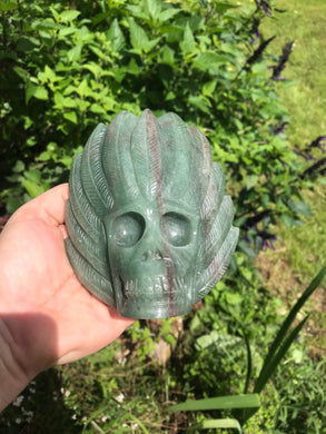 Green Aventurine warrior skull