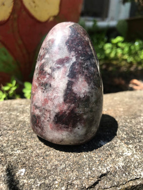 Dark pink Tourmaline in Quartz Freeform