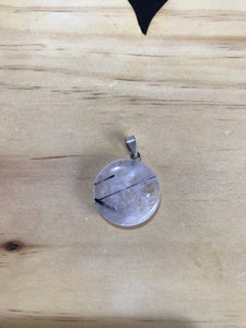 Tourmalated Quartz pendant -circle